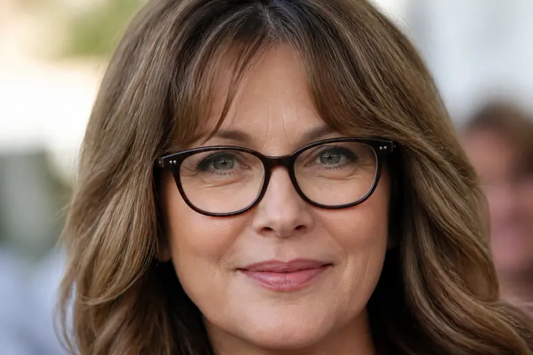Une femme portant des lunettes dont la coupe de cheveux dégradée équilibre harmonieusement ses traits.
