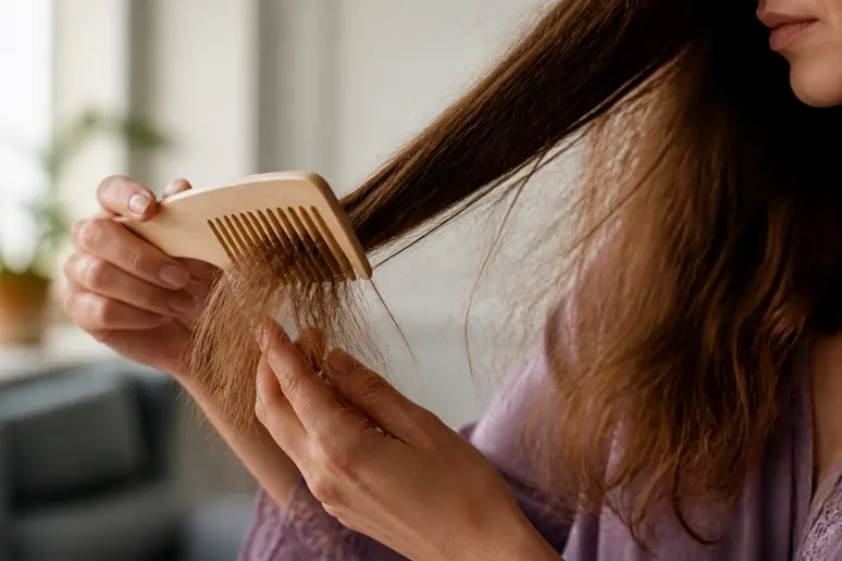 Démêlage méthodique des longueurs avec un peigne large avant le shampoing